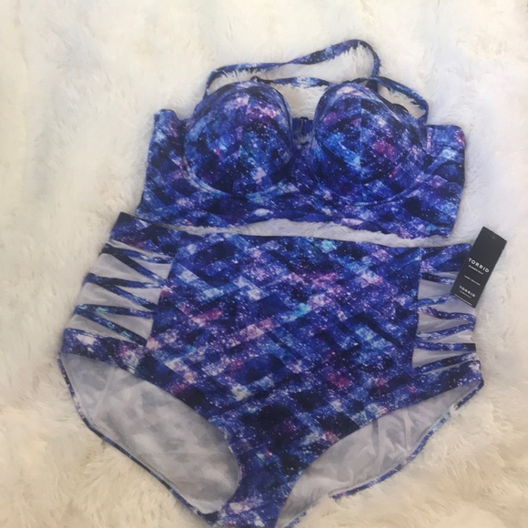 NWT Torrid 2Piece Set! Space Geo Galaxy Bikini - Picture 2 of 6